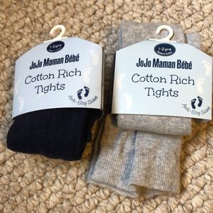 Baby girls tights, navy and grey